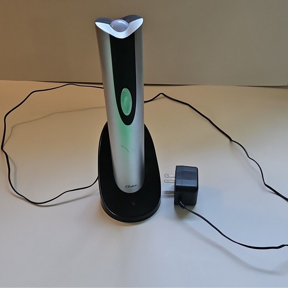 Oster‎ Rechargeable Electric Corkscrew w/ Charging Base & Adapter Black/Silver